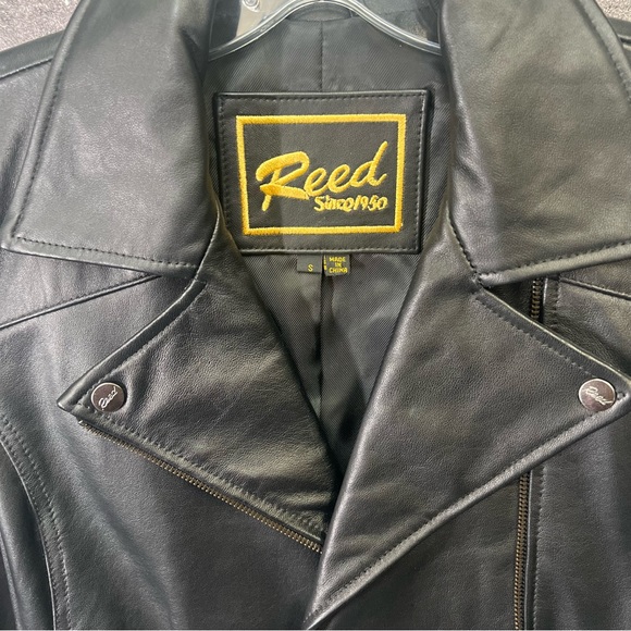 REED EST. 1950 Women's Jacket Genuine Lambskin Leather Biker Fashion Coat - Picture 6 of 16